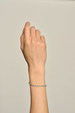 Large Scattered Diamond Tennis Bracelet | 18K White Gold | Natasha Schweitzer