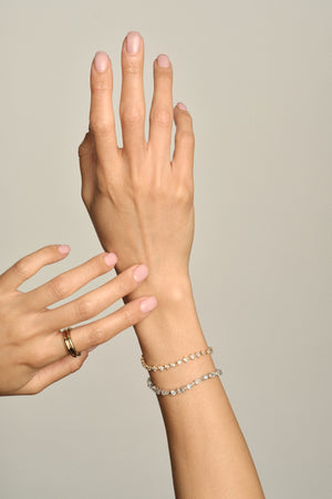 Small Scattered Diamond Tennis Bracelet | 18K Yellow Gold | Natasha Schweitzer