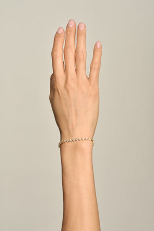 Small Scattered Diamond Tennis Bracelet | 18K Yellow Gold | Natasha Schweitzer