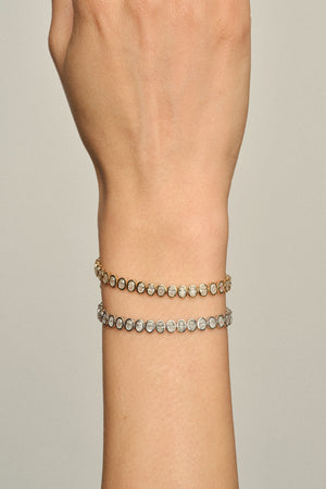 Oval Bezel Diamond Tennis Bracelet | 18K White Gold | Natasha Schweitzer