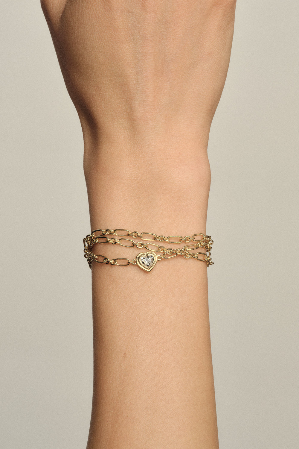 Roma Heart Diamond Bracelet | 18K Yellow Gold