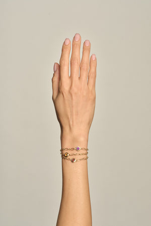 Roma Round Gemstone Bracelet | White Gold, More Options Available | Natasha Schweitzer