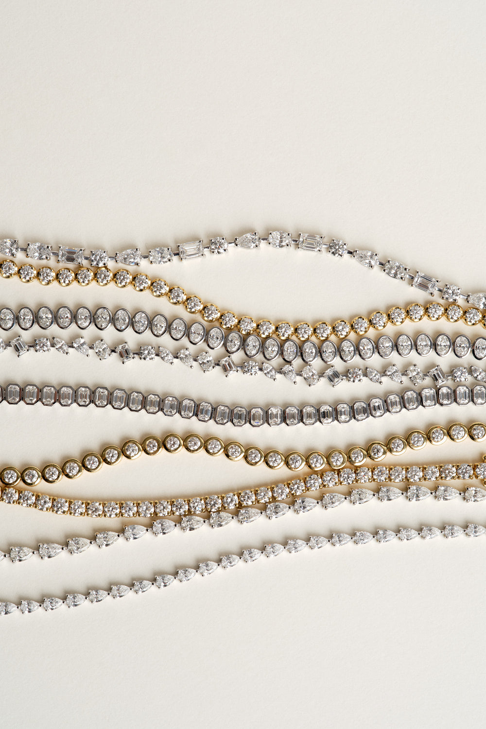 Large Scattered Diamond Tennis Bracelet | 18K White Gold| Natasha Schweitzer