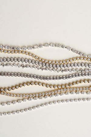 Large Scattered Diamond Tennis Bracelet | 18K White Gold | Natasha Schweitzer