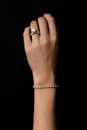 Small Pear Diamond Tennis Bracelet | 18K White Gold | Natasha Schweitzer
