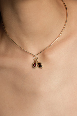 Roma Marquise Gemstone Pendant | White Gold | Natasha Schweitzer