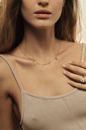 Gothic Letter Necklace | 9K Yellow Gold | Natasha Schweitzer