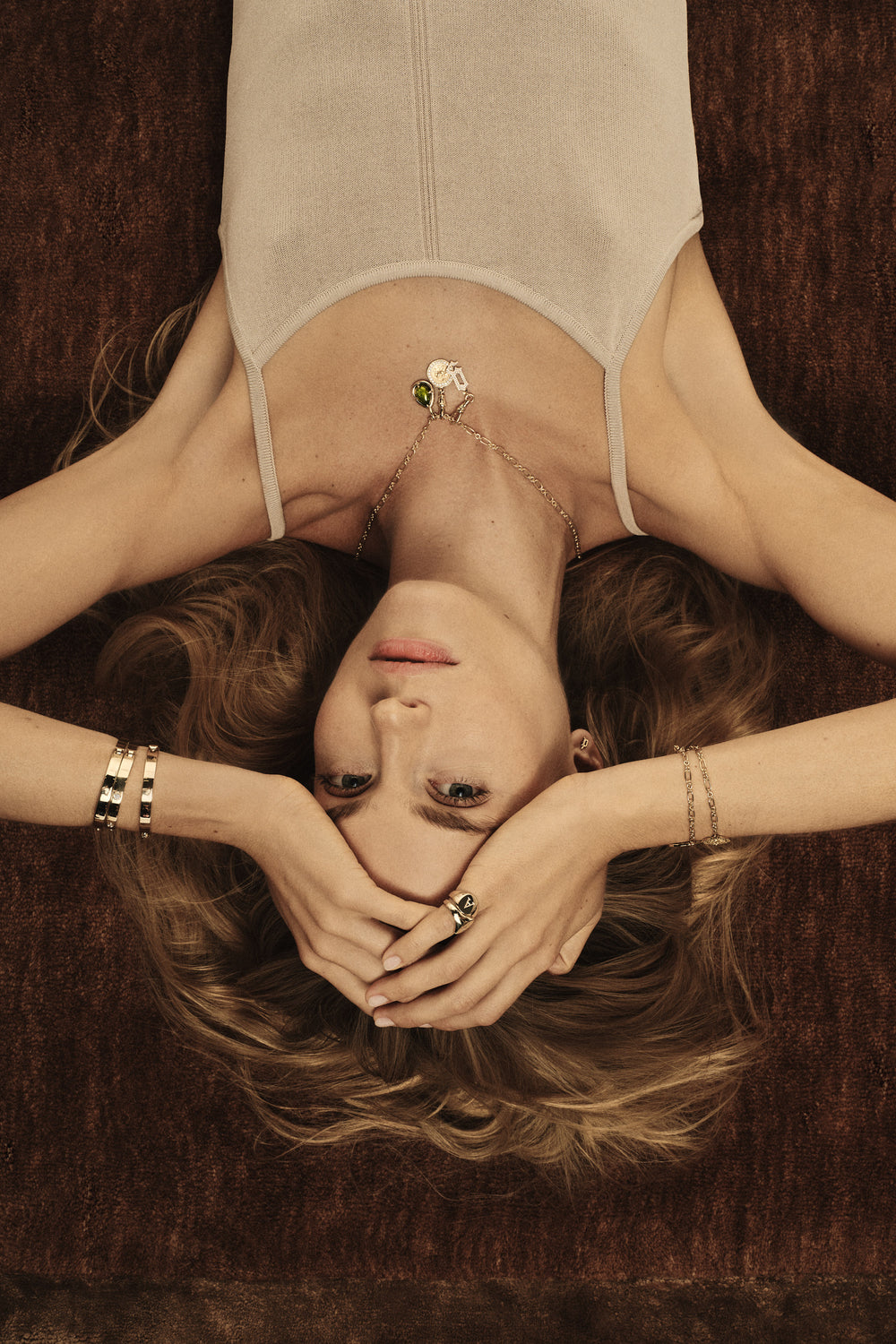 Green Pear Tourmaline Pendant | 9K Yellow Gold| Natasha Schweitzer