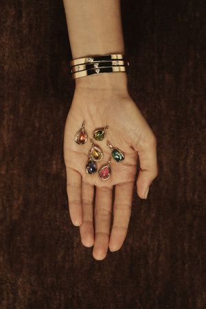 Pink Pear Tourmaline Pendant | 9K White Gold | Natasha Schweitzer