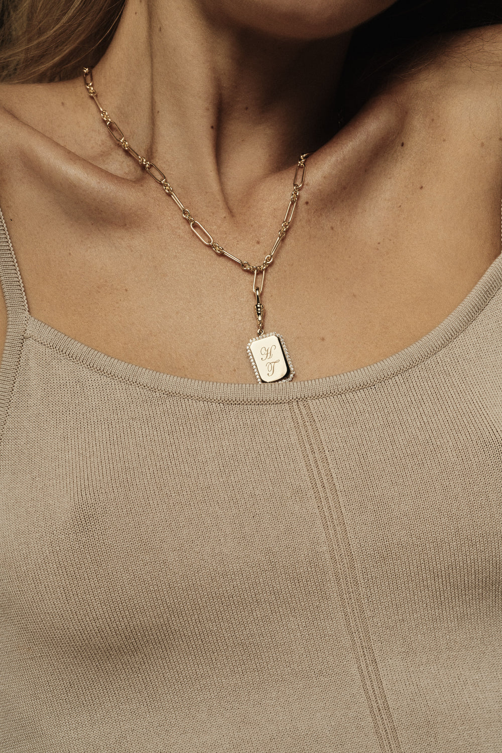 Diamond Halo Tag Attachment | 18K White Gold