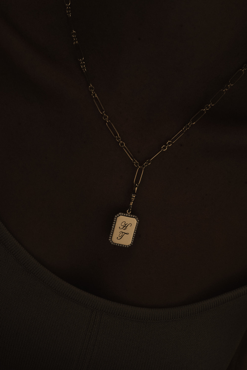 Diamond Halo Tag Attachment | 18K White Gold| Natasha Schweitzer