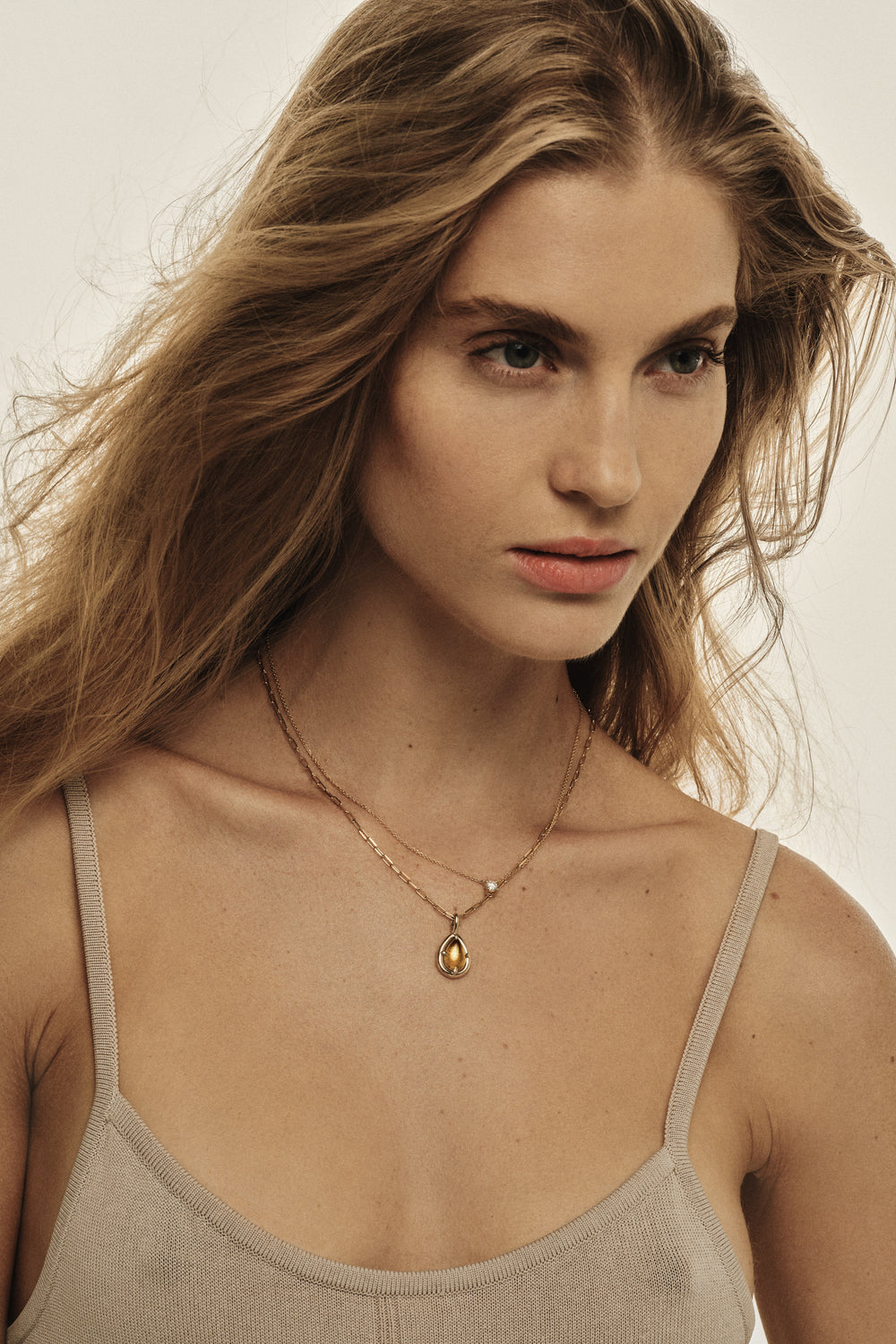 Yellow Pear Tourmaline Pendant | 9K Yellow Gold