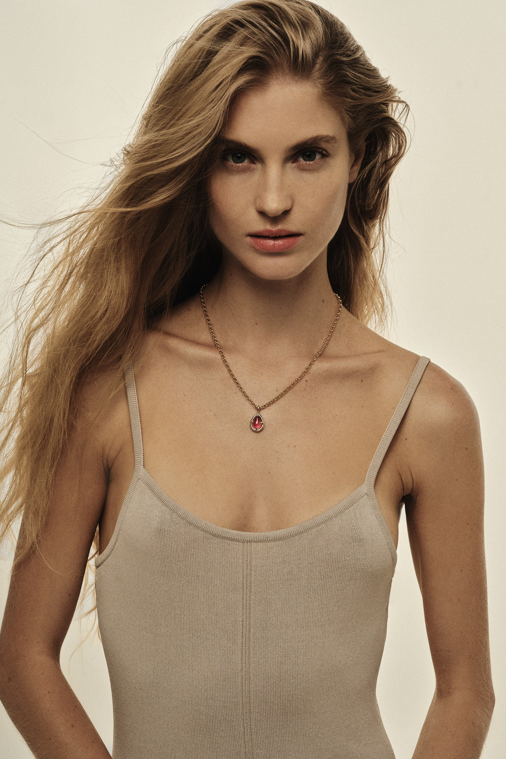 Pink Pear Tourmaline Pendant | 9K Yellow Gold