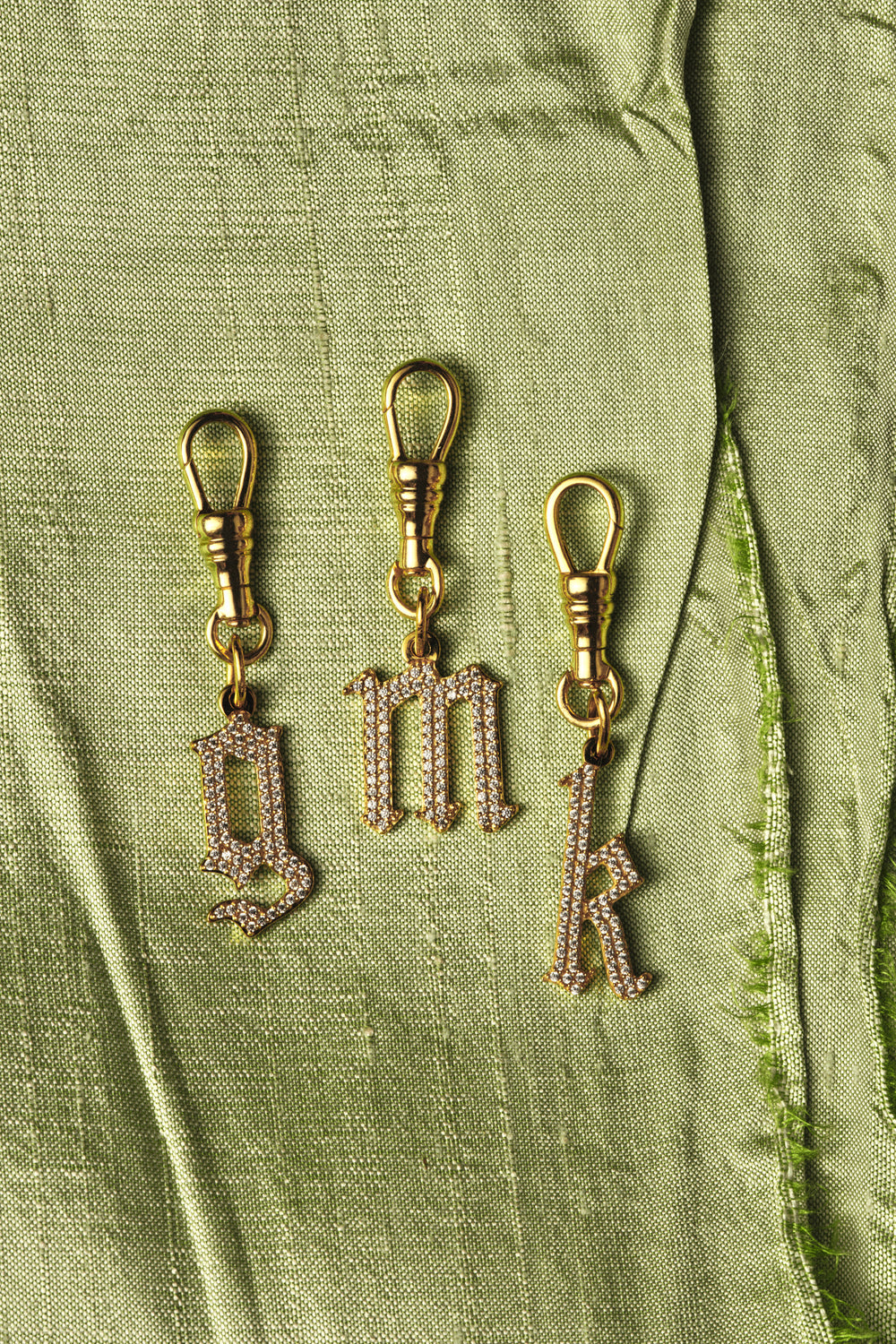 Large Diamond Gothic Letter Pendant | 18K Yellow Gold| Natasha Schweitzer