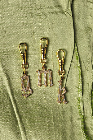 Large Diamond Gothic Letter Pendant | 18K Yellow Gold | Natasha Schweitzer