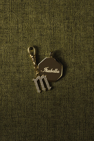 Large Diamond Gothic Letter Pendant | 18K White Gold | Natasha Schweitzer