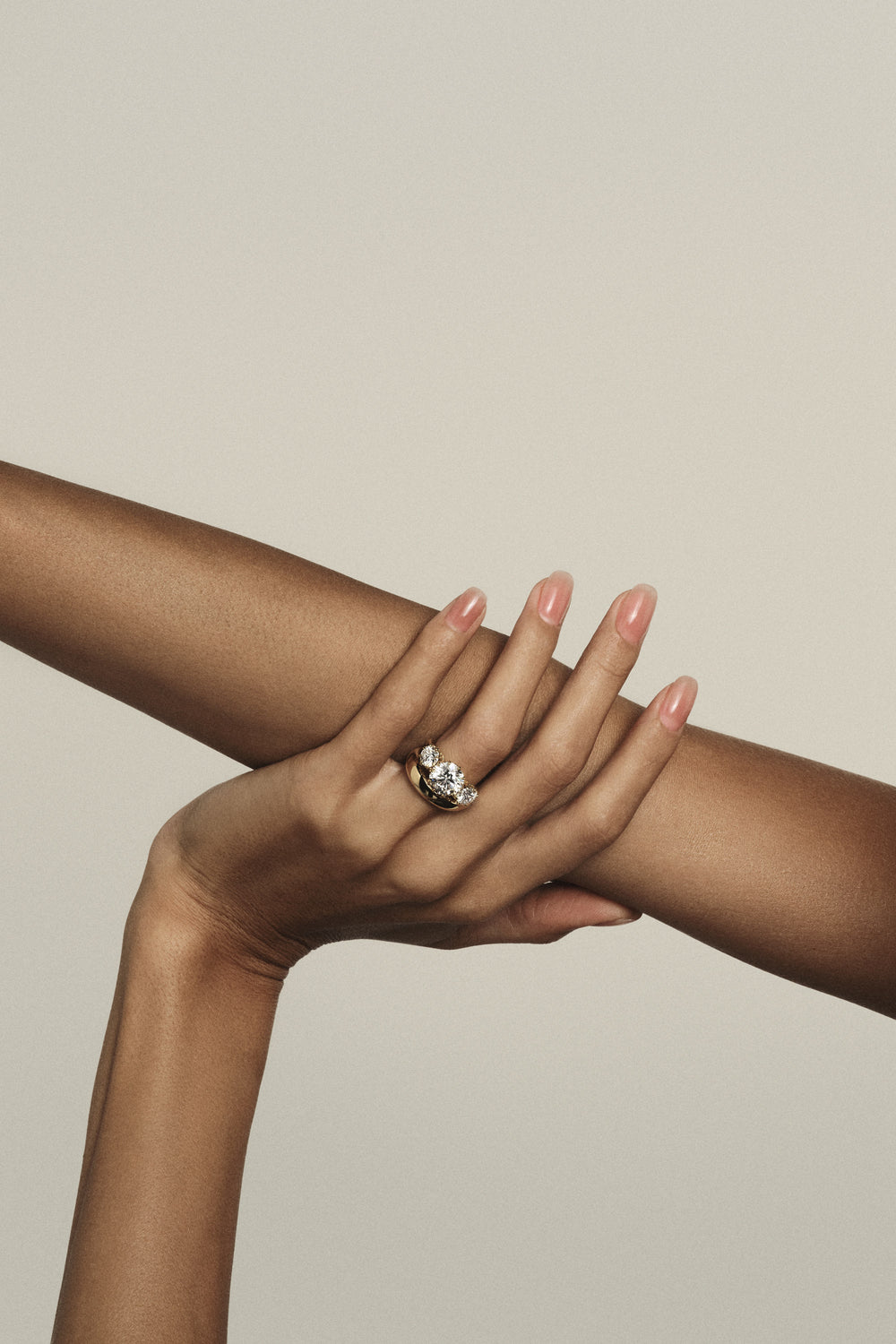 Antique Trilogy Round Diamond Ring | Traditional Band| Natasha Schweitzer