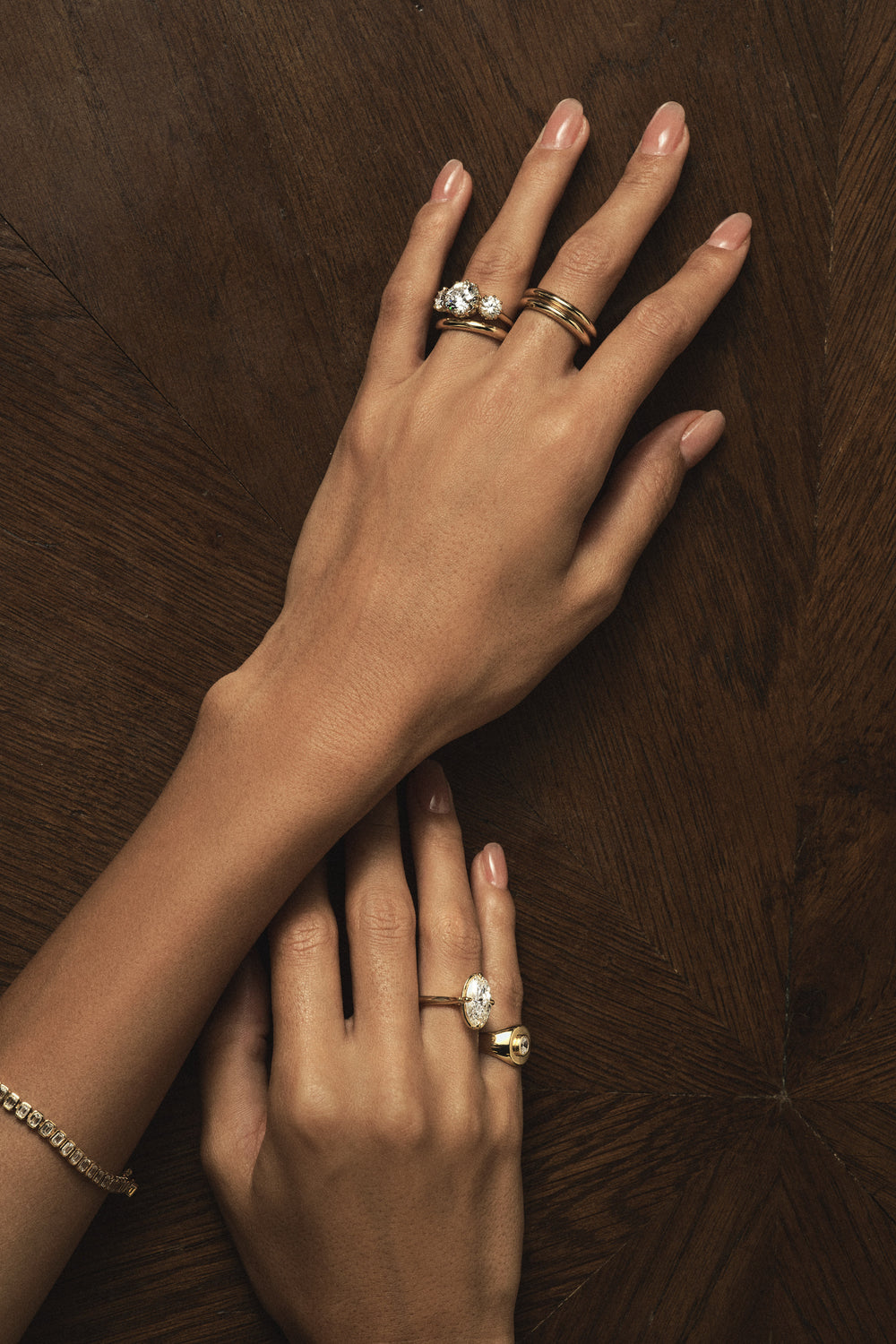 Antique Trilogy Round Diamond Ring | Traditional Band| Natasha Schweitzer