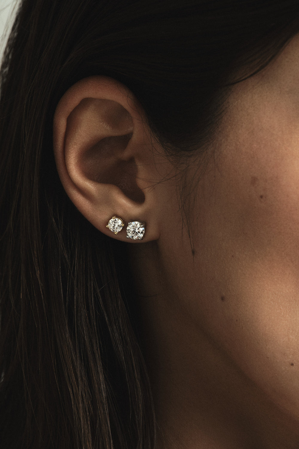 Round Diamond Studs | 18K Yellow Gold