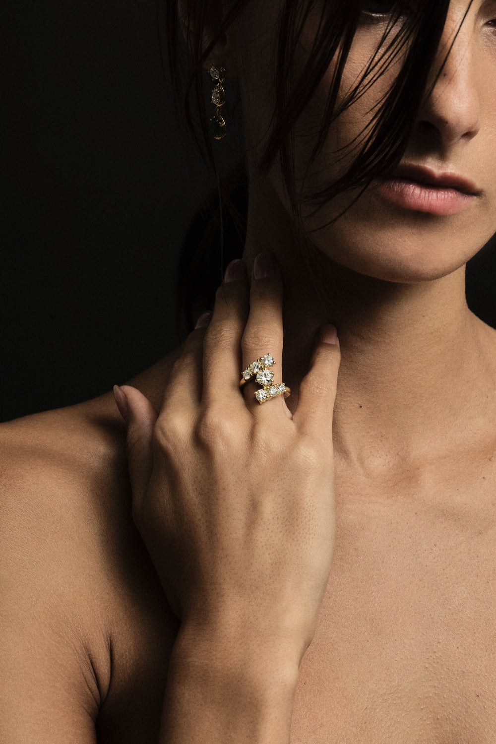 Diamond Wrap Ring with Round Diamond | Customisable| Natasha Schweitzer