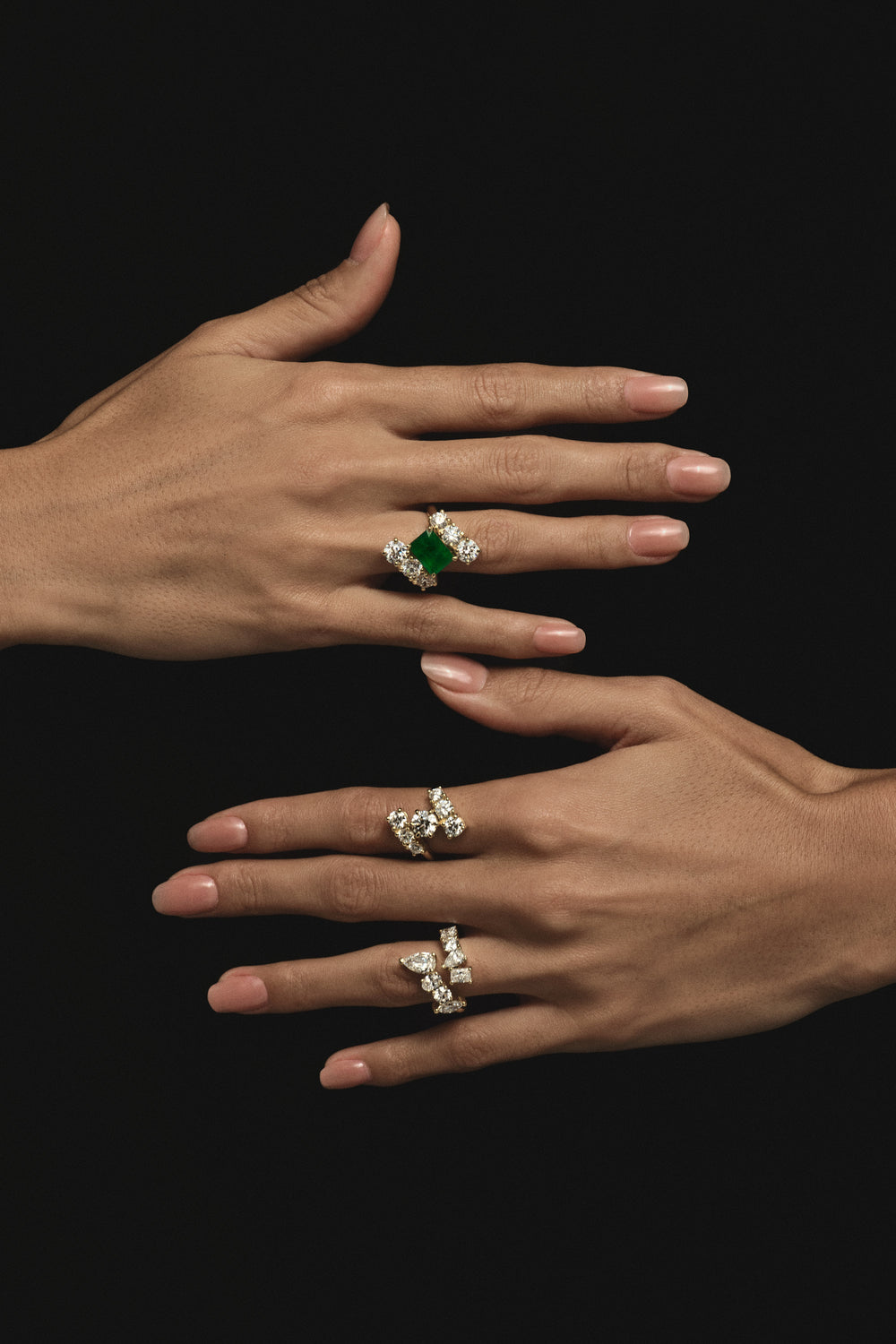 Diamond Wrap Ring with Round Diamond | Customisable| Natasha Schweitzer