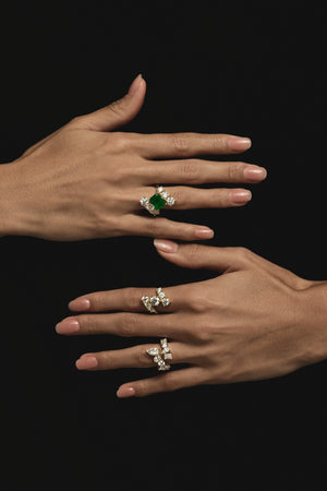Diamond Wrap Ring with Round Diamond | Customisable | Natasha Schweitzer