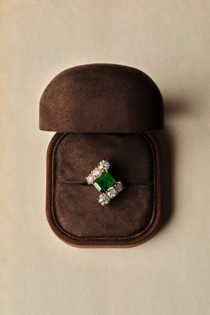Diamond Wrap Ring with Emerald | Customisable | Natasha Schweitzer