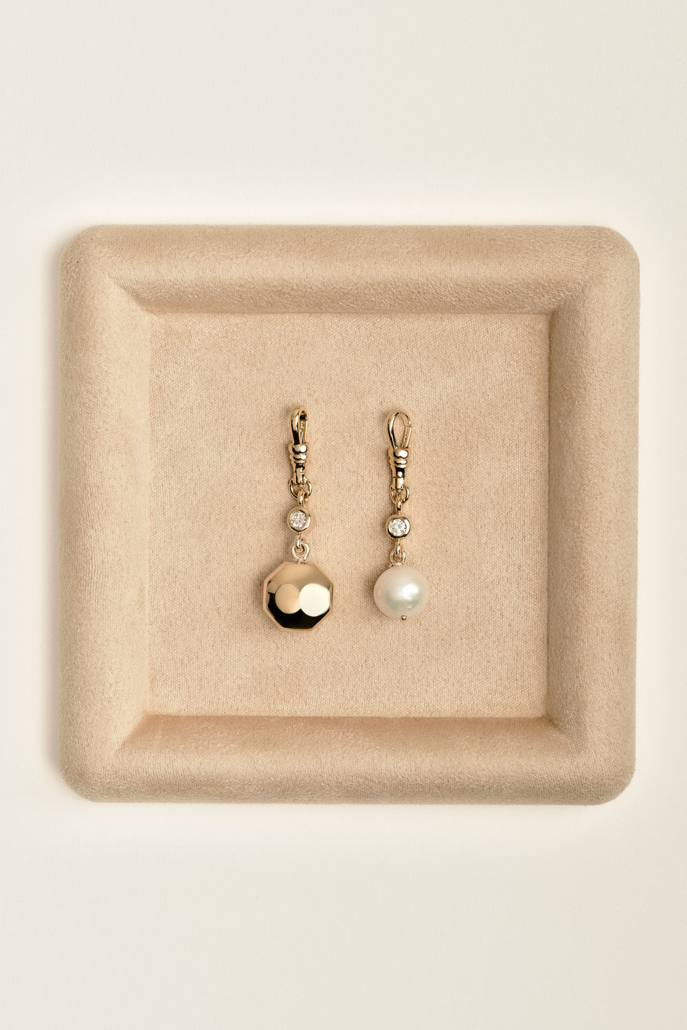 Pearl Diamond Duet Pendant | Yellow Gold| Natasha Schweitzer