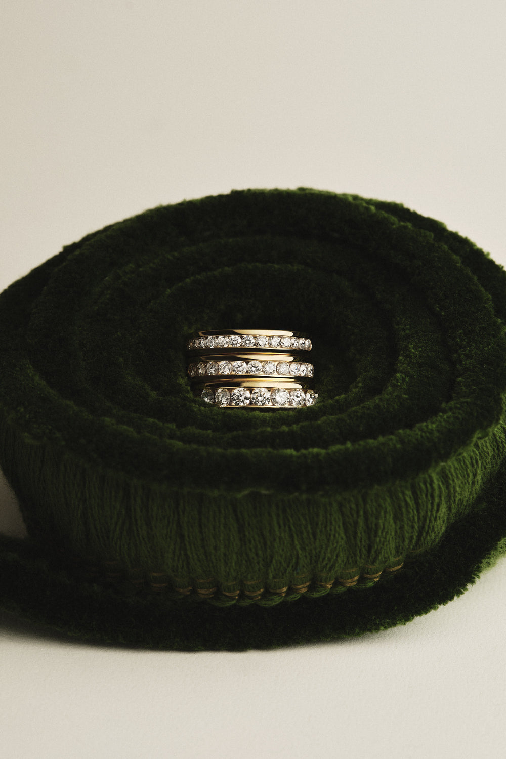Round Diamond Channel Set Ring | 18K White Gold| Natasha Schweitzer