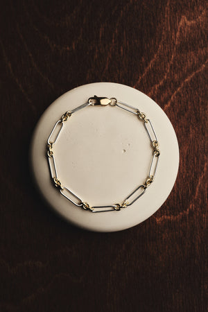 Two-Tone Medium Lennox Bracelet | Gold | Natasha Schweitzer