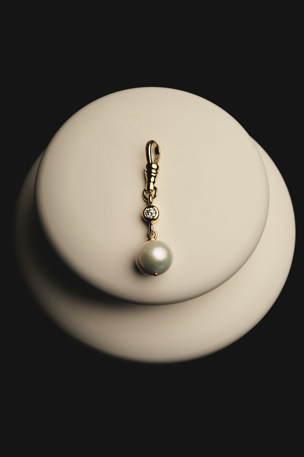 Pearl Diamond Duet Pendant | Yellow Gold| Natasha Schweitzer