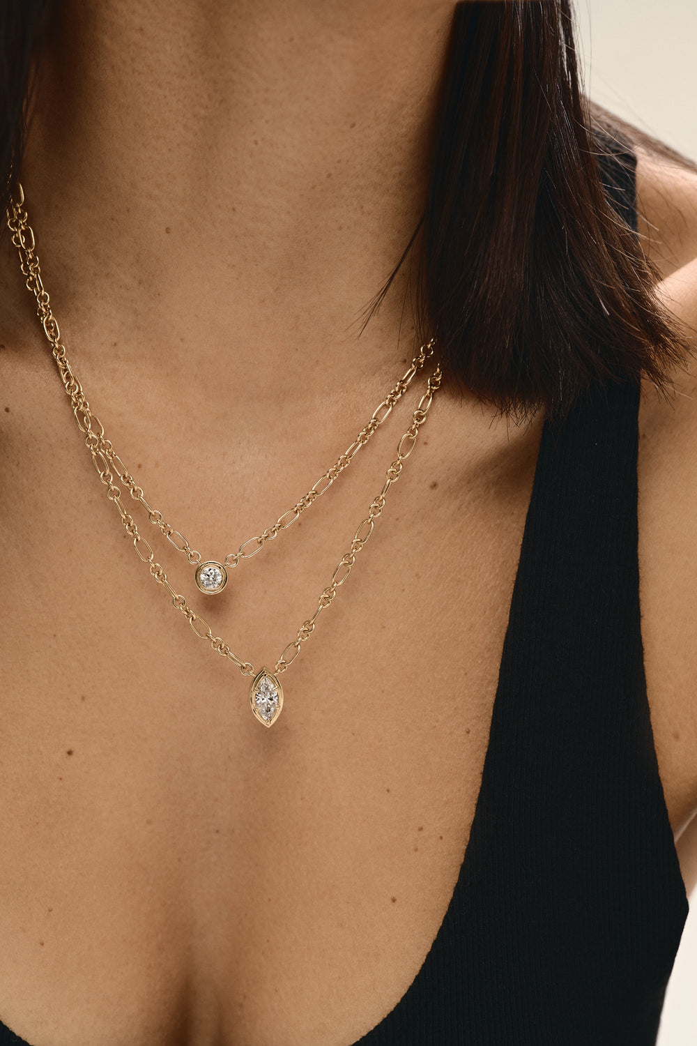 Roma Marquise Diamond Necklace | Yellow Gold
