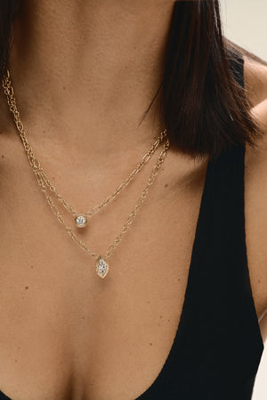 Roma Marquise Diamond Necklace | White Gold | Natasha Schweitzer