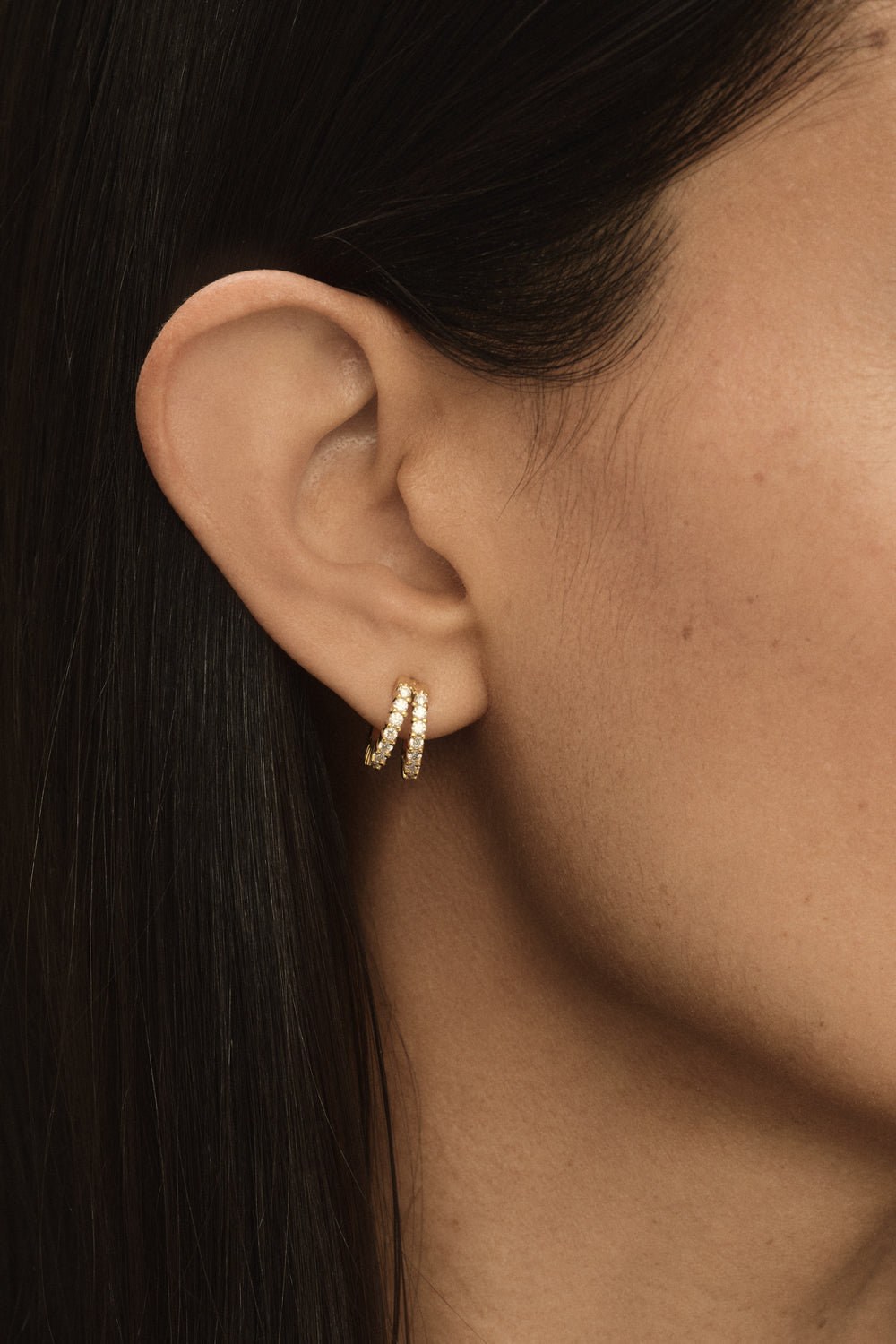 Double Diamond Sabine Hoops | White Gold| Natasha Schweitzer