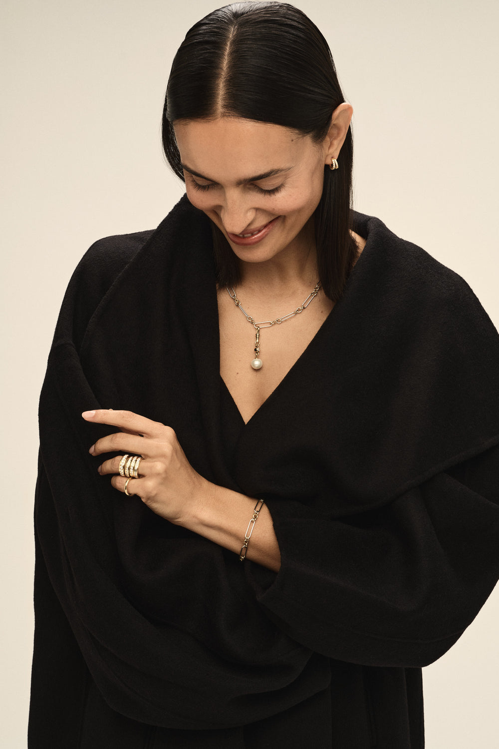 Two-Tone Large Lennox Necklace | Gold| Natasha Schweitzer