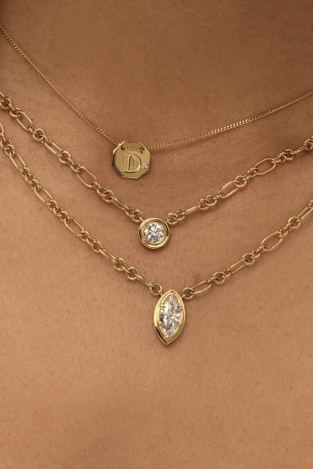 Roma Marquise Diamond Necklace | White Gold| Natasha Schweitzer