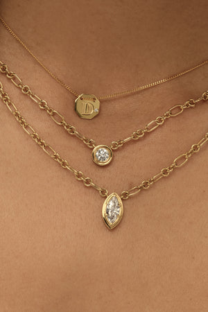Roma Marquise Diamond Necklace | White Gold | Natasha Schweitzer