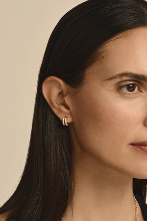 Small Double Diamond Sabine Hoops | White Gold | Natasha Schweitzer