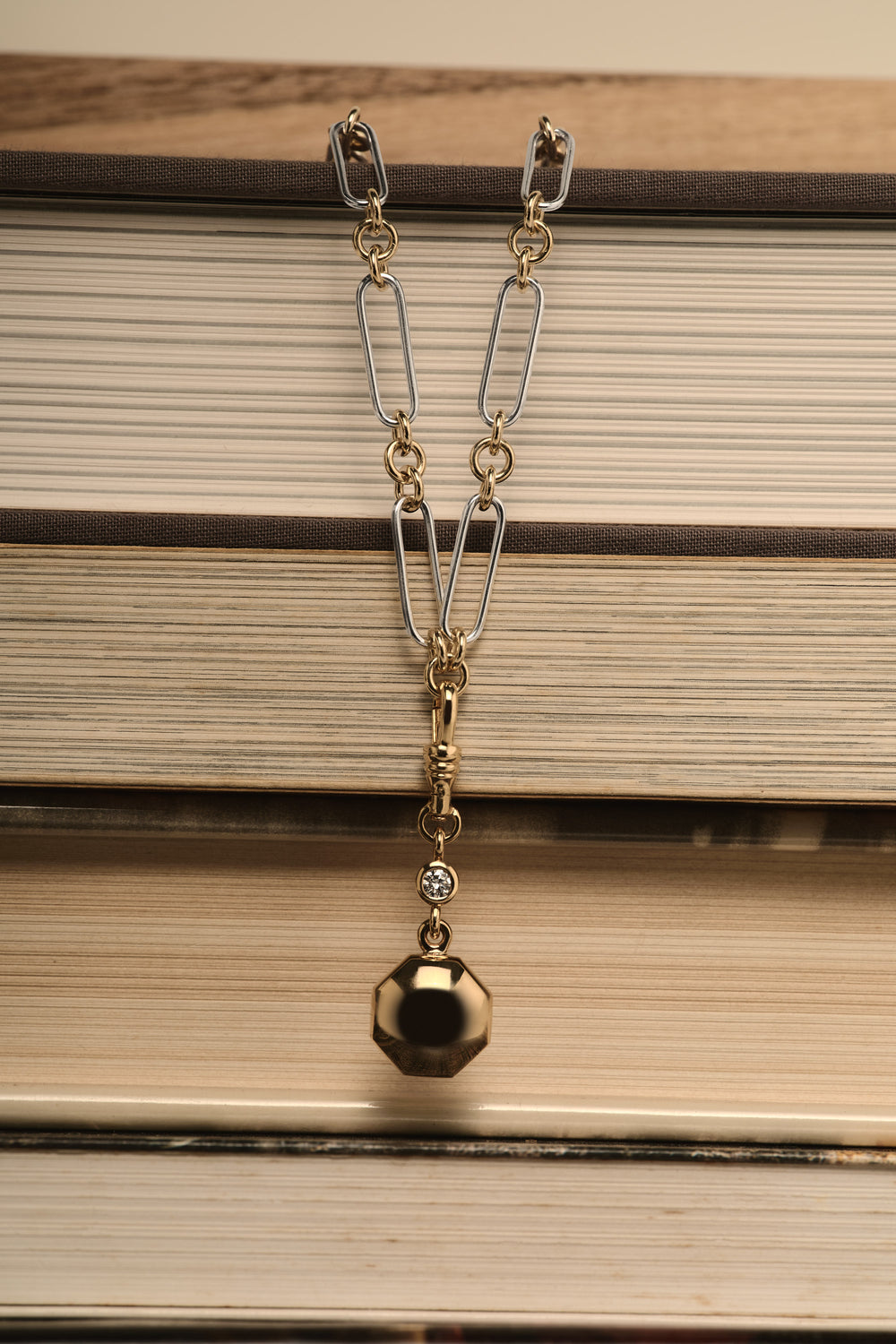 Two-Tone Large Lennox Necklace | Gold| Natasha Schweitzer