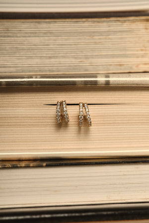 Double Diamond Sabine Hoops | Yellow Gold | Natasha Schweitzer