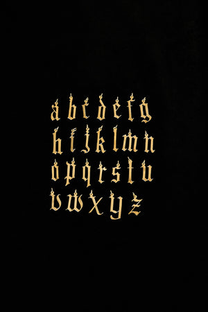 Gothic Letter Necklace | 9K Gold | Natasha Schweitzer
