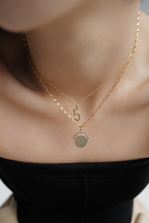 Large Gothic Letter Necklace | 9K Rose Gold | Natasha Schweitzer