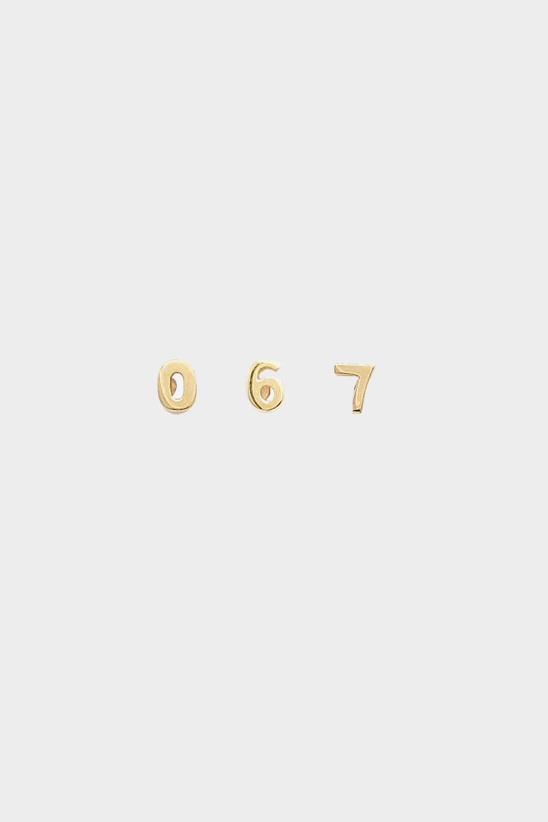 Number Stud | 9K Yellow Gold| Natasha Schweitzer