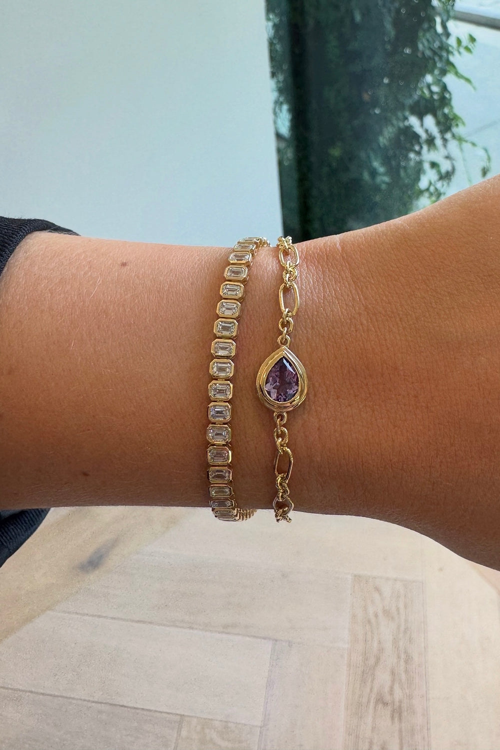 Roma Pear Gemstone Bracelet | Yellow Gold| Natasha Schweitzer