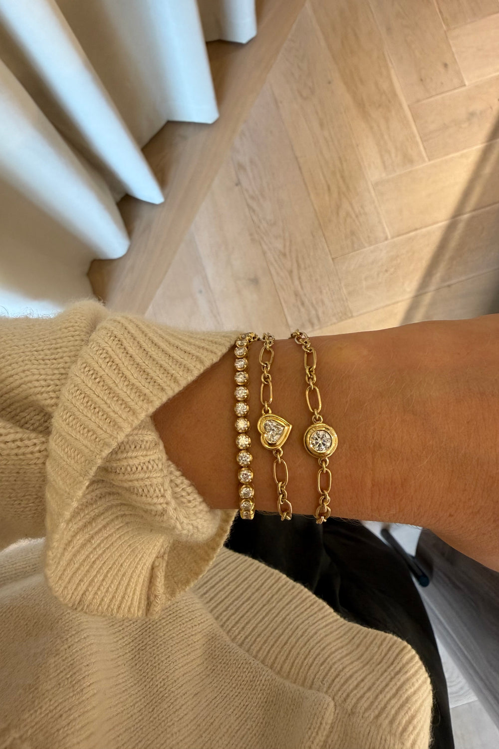 Roma Round Diamond Bracelet | 18K Yellow Gold| Natasha Schweitzer
