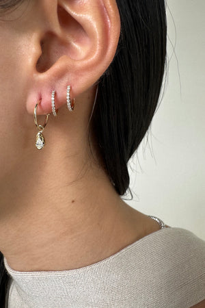 Small Diamond Huggies | 18K Yellow Gold | Natasha Schweitzer