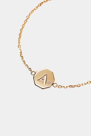 Baby Letter Bracelet | 9K Rose Gold | Natasha Schweitzer