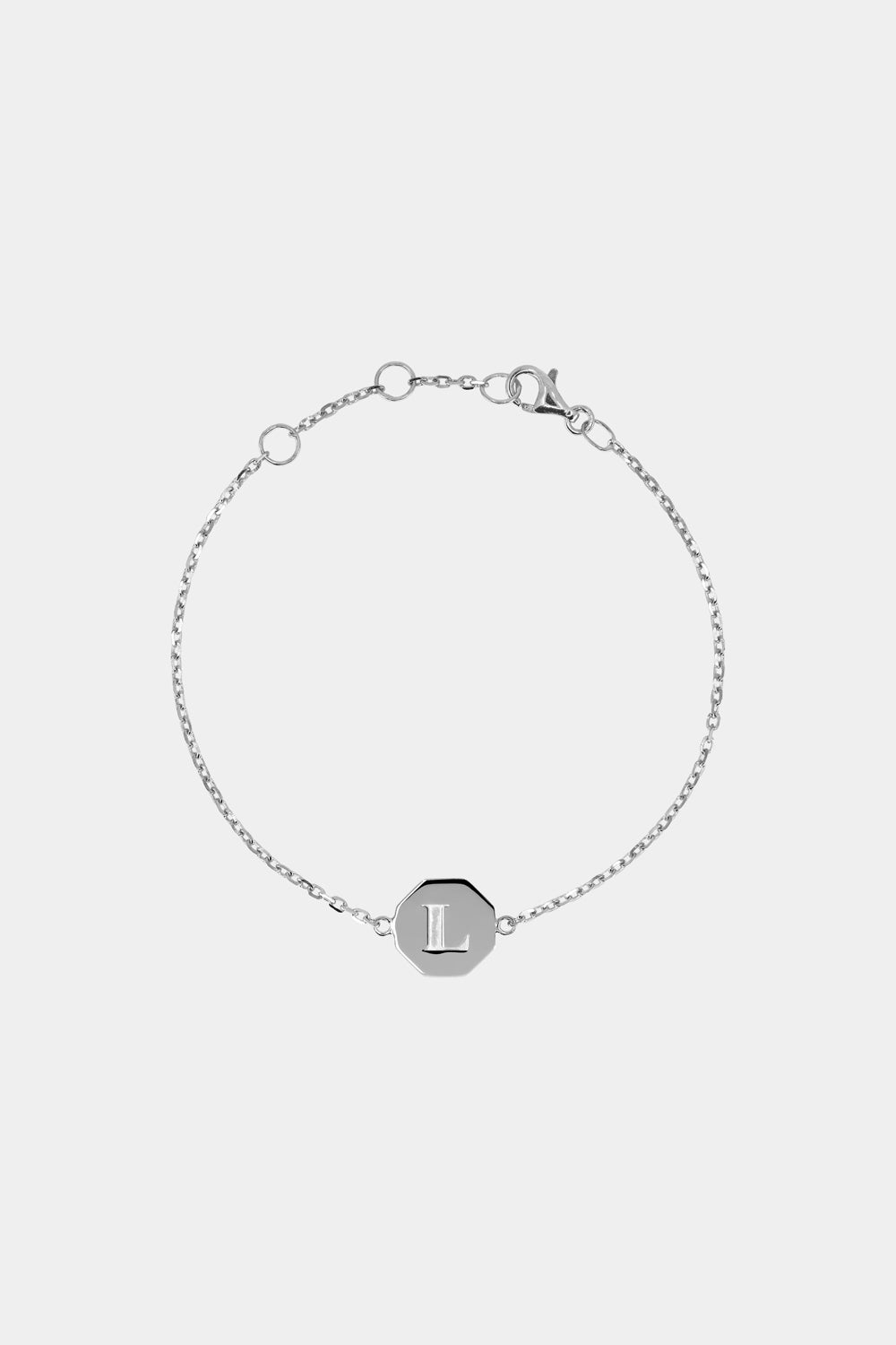 Letter Bracelet | 9K White Gold| Natasha Schweitzer
