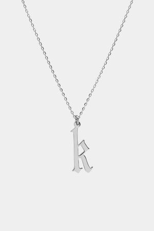 Gothic Letter Necklace | 9K White Gold | Natasha Schweitzer