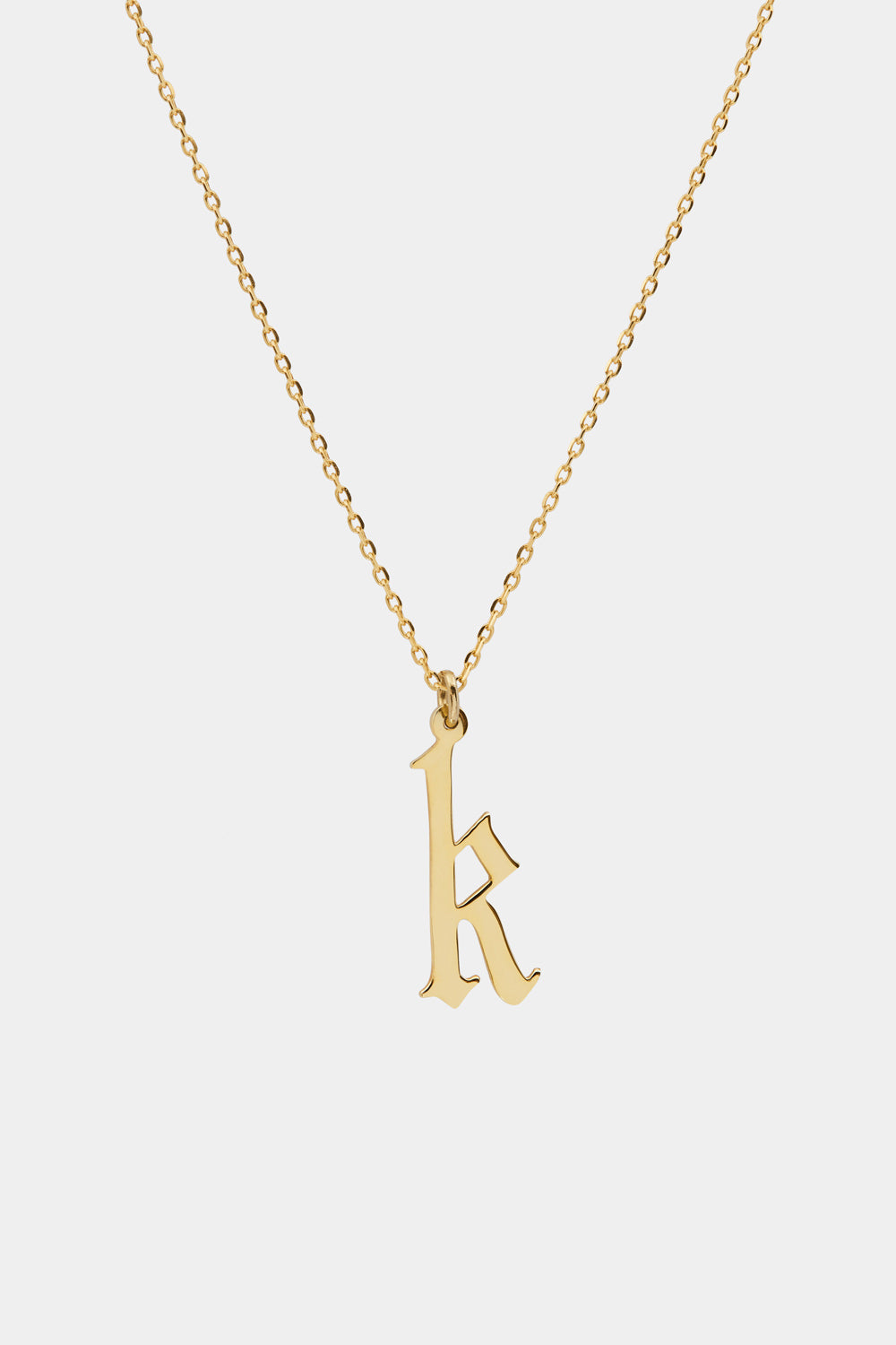 Large Gothic Letter Necklace | 9K Yellow Gold| Natasha Schweitzer